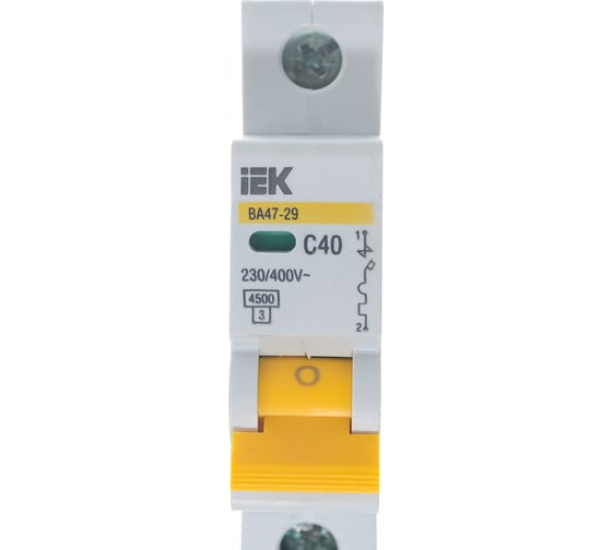 Автоматический выключатель IEK ВА47-29 1п, 40А, "С", 4.5кА MVA20-1-040-C