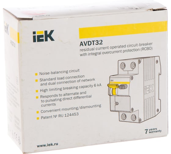 Дифавтомат АВДТ-32 1п+N, C, 16А, 30мА IEK MAD22-5-016-C-30