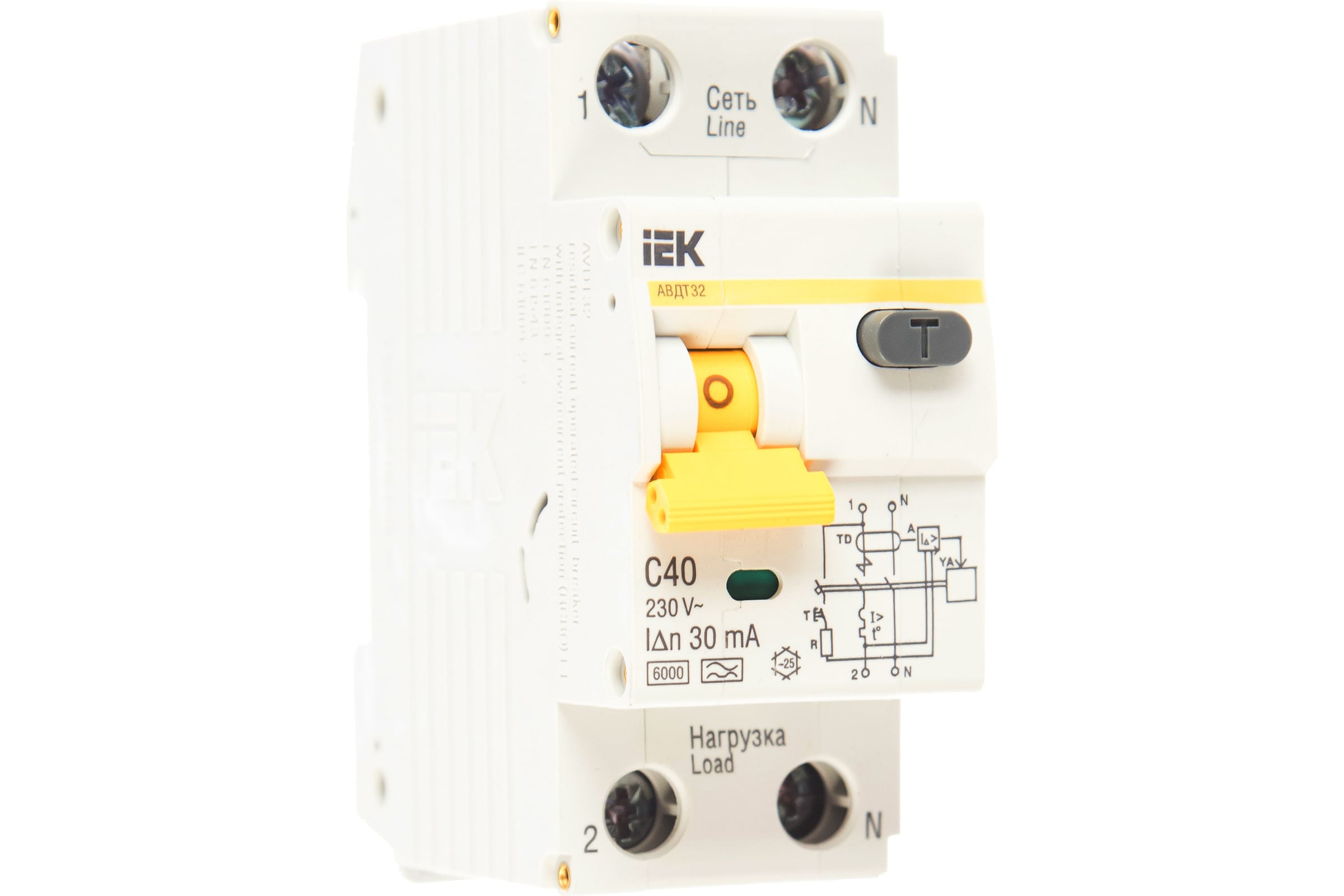 ДифавтоматАВДТ-321п+N,C,40А,30мАIEKMAD22-5-040-C-30