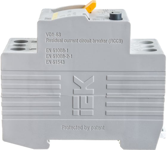 Выключатель дифференциального тока IEK ВД1-63 2п, 25A, 10mA, тип AC, ИЭК MDV10-2-025-010