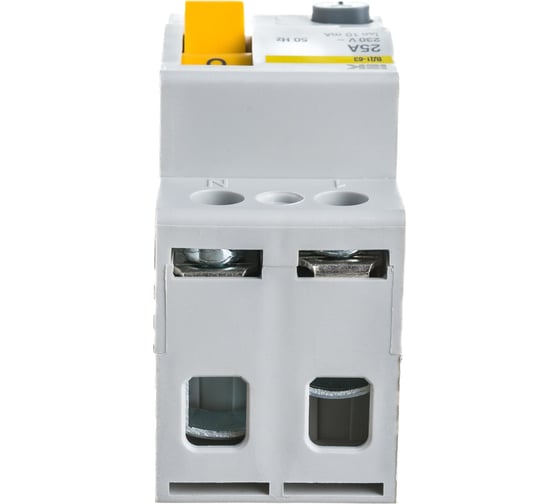 Выключатель дифференциального тока IEK ВД1-63 2п, 25A, 10mA, тип AC, ИЭК MDV10-2-025-010