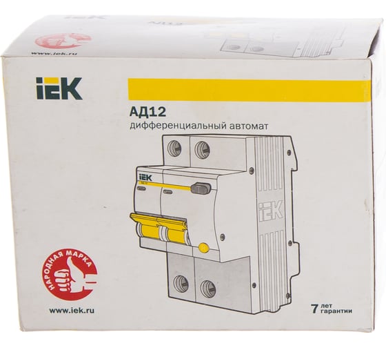 Дифавтомат АД-12 2п, 16А, C, 10мА IEK MAD10-2-016-C-010