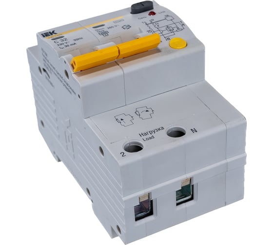 Дифавтомат АД-12М 2п, C, 32А, 30мА IEK MAD12-2-032-C-030