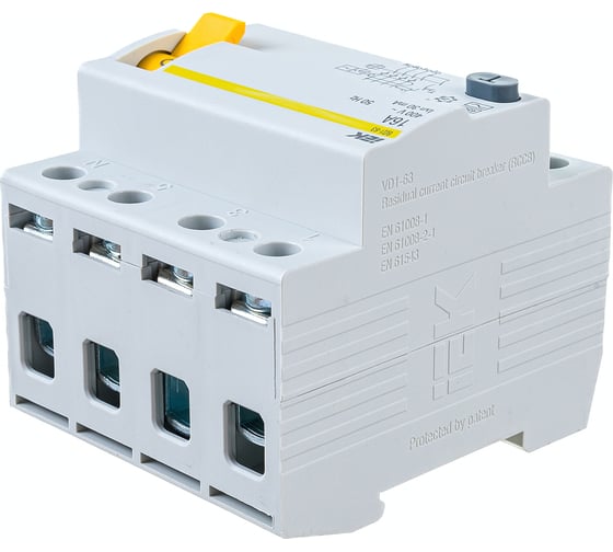 Выключатель дифференциального тока IEK 4п 16A 30mA тип AC ВД1-63 ИЭК MDV10-4-016-030