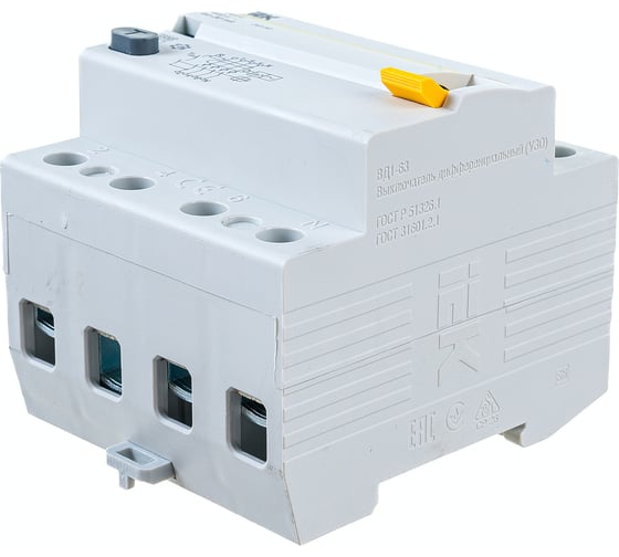 Выключатель дифференциального тока IEK 4п 16A 30mA тип AC ВД1-63 ИЭК MDV10-4-016-030
