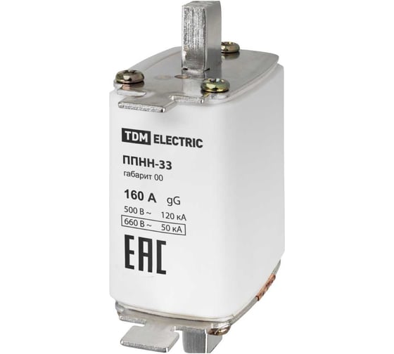 Плавкая вставка предохранителя ППНН-33 TDM ELECTRIC габарит 00 160А SQ0713-0010