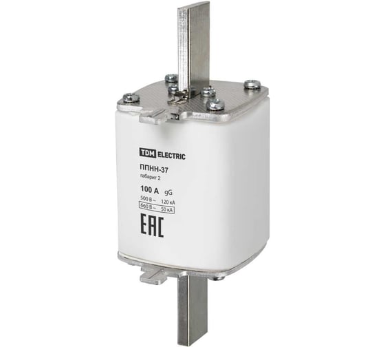 Плавкая вставка предохранителя ППНН-37 TDM ELECTRIC габарит 2 100А SQ0713-0026