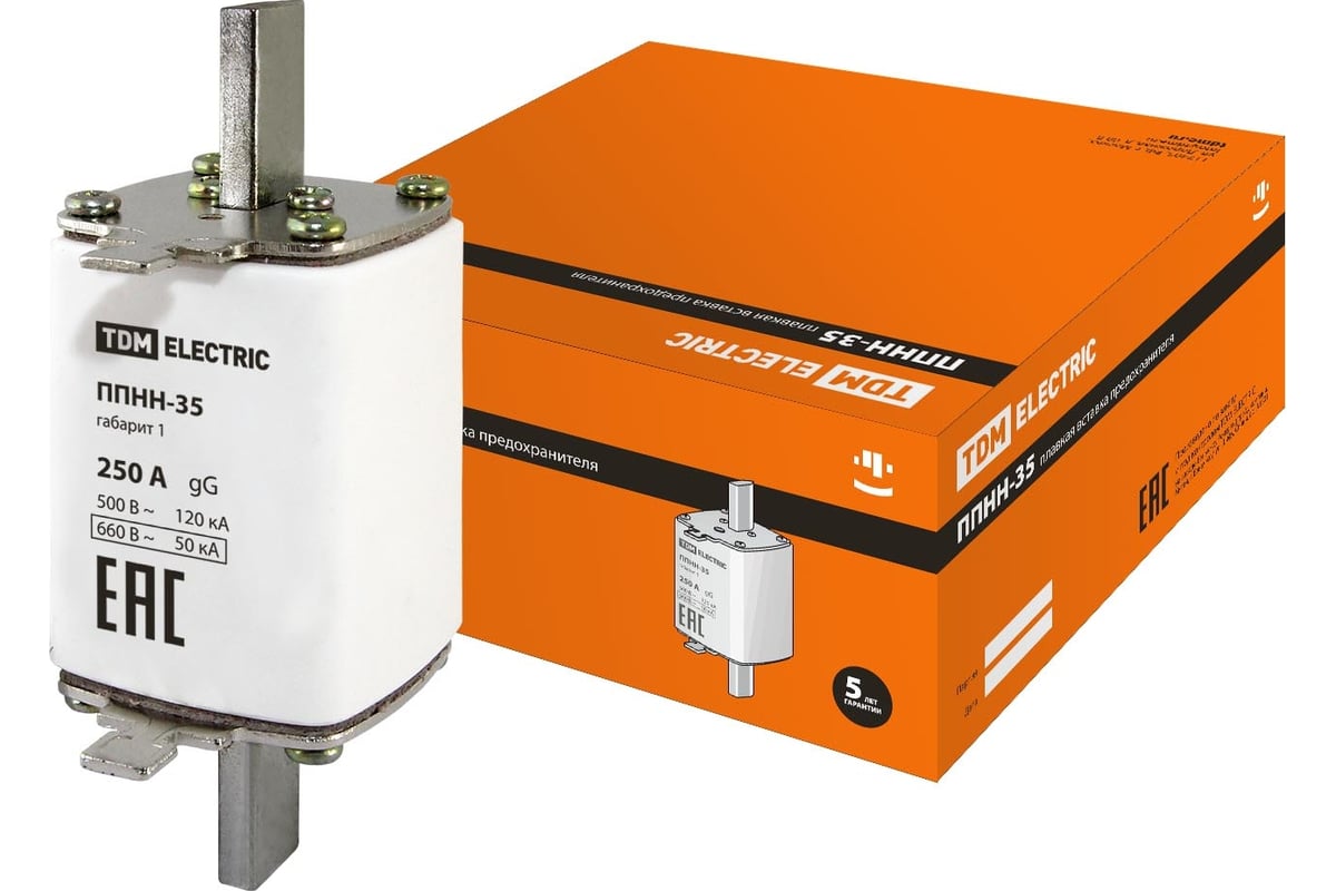 Плавкая вставка предохранителя TDM ППНН-35 габ.1, 250А SQ0713-0025 ...