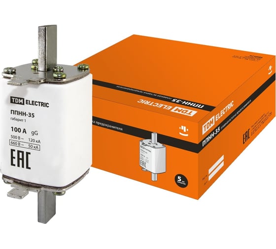 Плавкая вставка предохранителя TDM ELECTRIC ППНН-35 габ.1, 100А SQ0713-0021