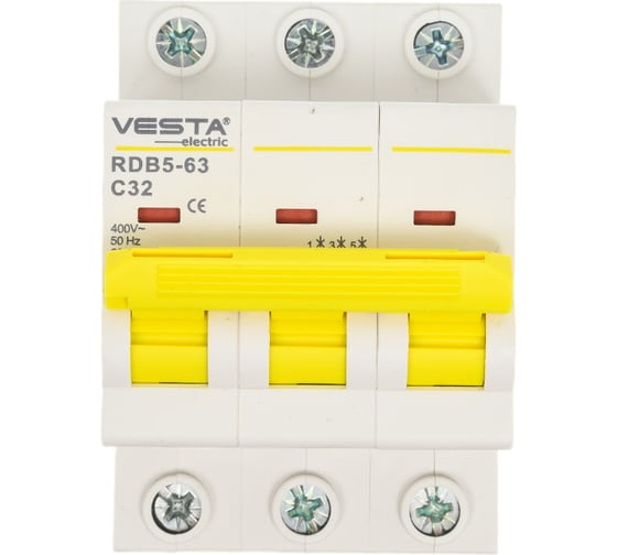 Автоматический выключатель Vesta Electric avt. vesta 3p-32a rdb5 6ka, HLAV000126