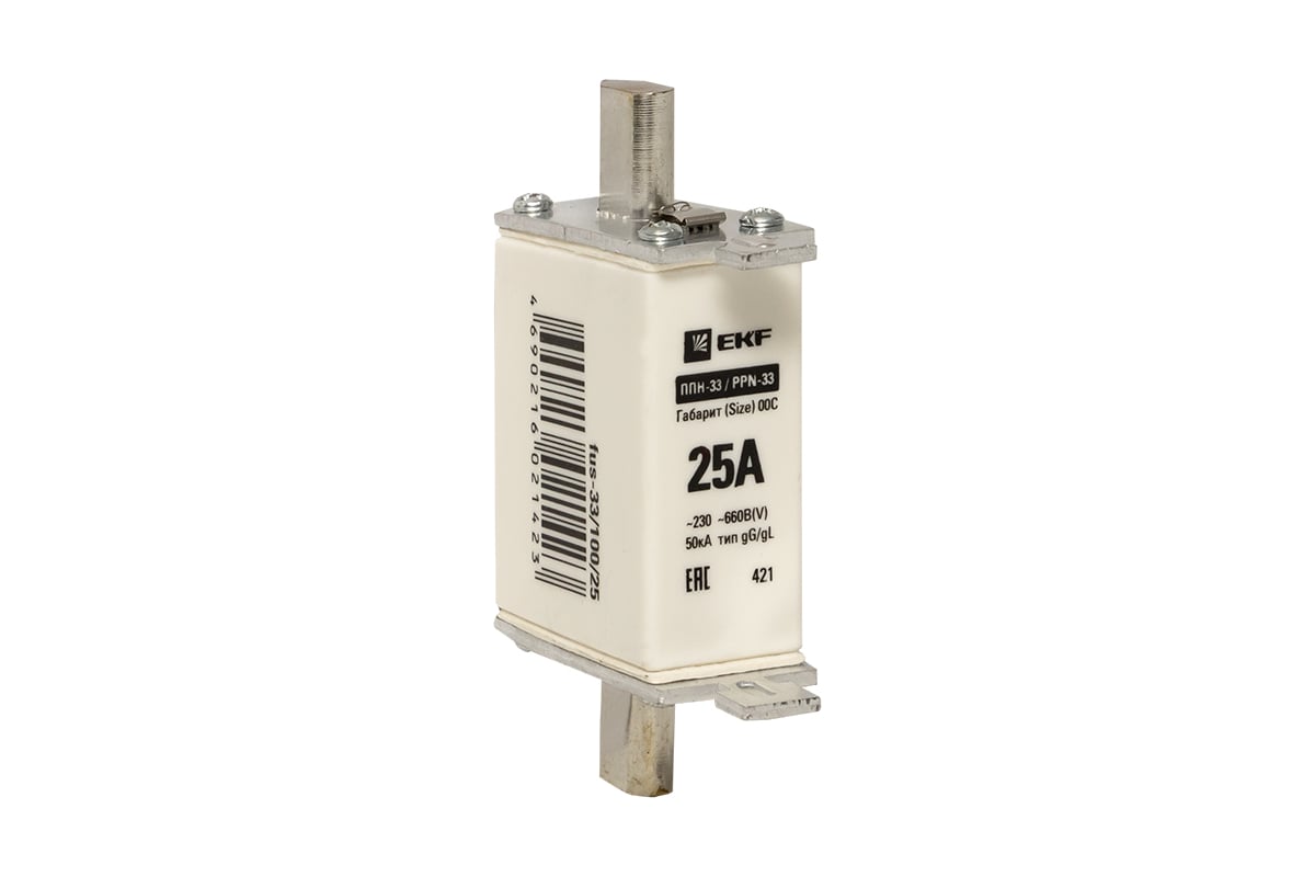 Плавкая вставка EKF ППН-33 100 25А габарит 00С PROxima fus-3310025 ...
