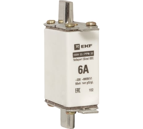 Плавкая вставка EKF ППН-33 1006А габарит 00С PROxima fus-331006