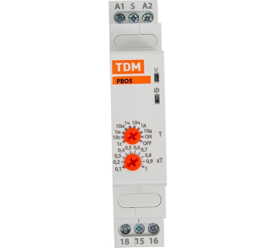 Реле времени TDM ELECTRIC РВО5-ВЫКС-0,1с/10дн-8А-230В-DIN (задержка выключения, с управляющим сигналом, 0,1с-10дн, 230В AC) SQ1503-0031