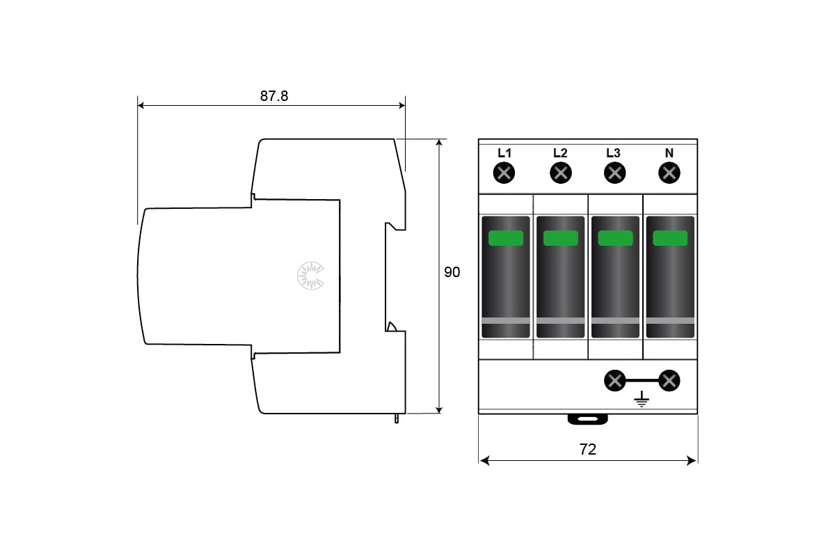 Устройство защиты от импульсных перенапряжений Citel УЗИП тип 1+2 DAC1 ...
