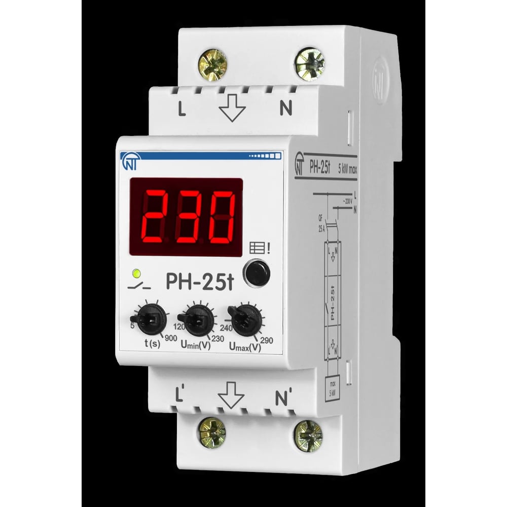 Реле напряжения НовАтек-Электро РН-25t 3425600025t - выгодная цена, отзывы,  характеристики, фото - купить в Москве и РФ