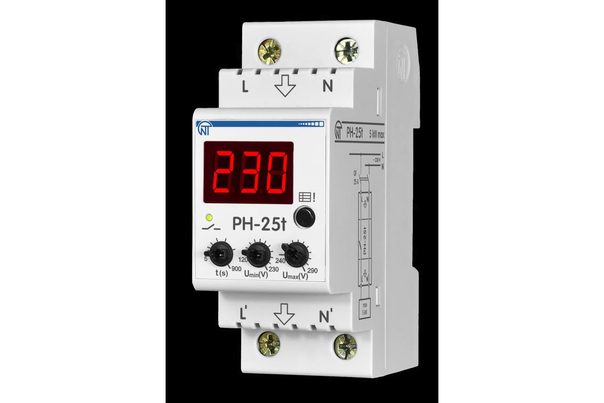 Реле напряжения НовАтек-Электро РН-25t 3425600025t - выгодная цена, отзывы,  характеристики, фото - купить в Москве и РФ