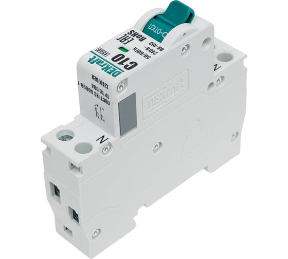 Автоматический выключатель DEKraft 1+n 10а х-ка c ва-103 4,5ка 12401DEK