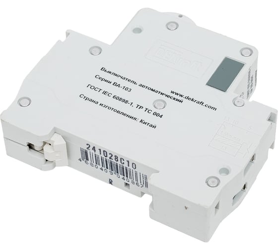 Автоматический выключатель DEKraft 1+n 10а х-ка c ва-103 4,5ка 12401DEK