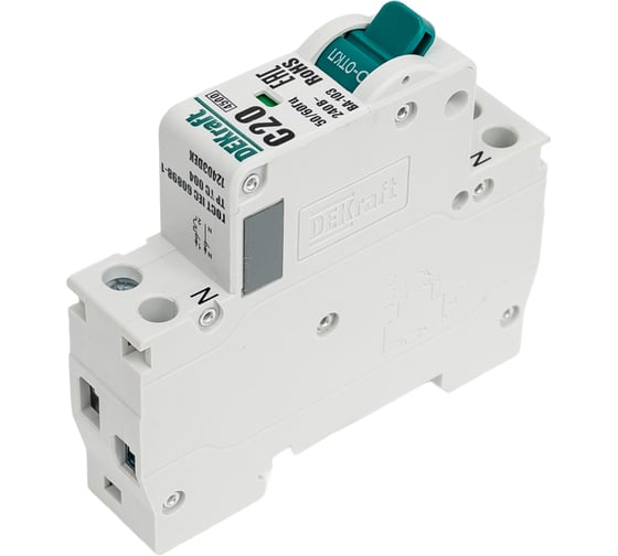 Автоматический выключатель DEKraft 1+n 20а х-ка c ва-103 4,5ка 12403DEK