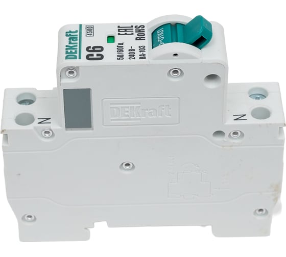 Автоматический выключатель DEKraft 1+n 6а х-ка c ва-103 4,5ка 12400DEK