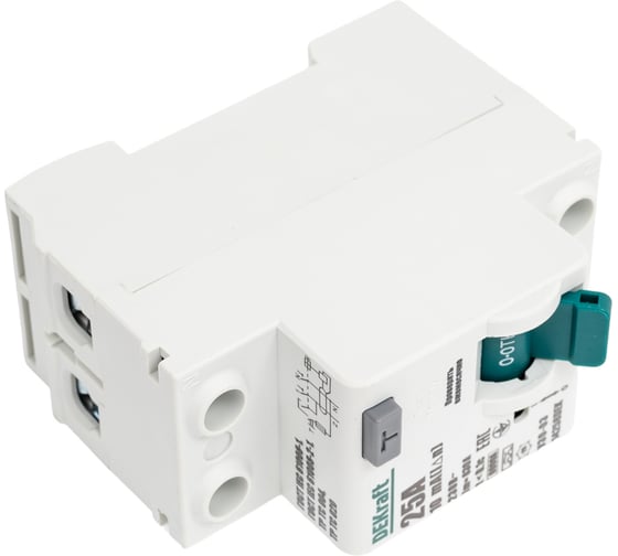 Устройство защитного отключения DEKraft узо-03 вдт, 2p, 25а, 10ма, тип a, 6ка 14258DEK