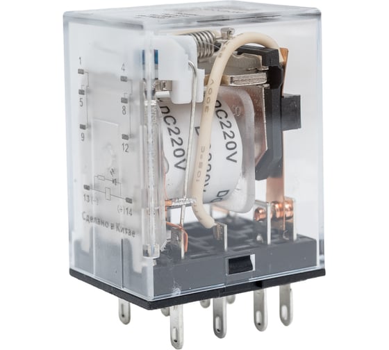 Промежуточное реле DEKraft 2-контактное, с led инд. 5а 220в dc пр-102 23848DEK