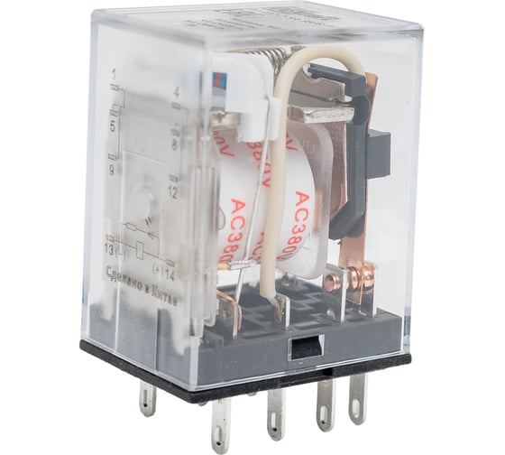 Промежуточное реле DEKraft 2-контактное, с led инд. 5а 380в ac пр-102 23866DEK