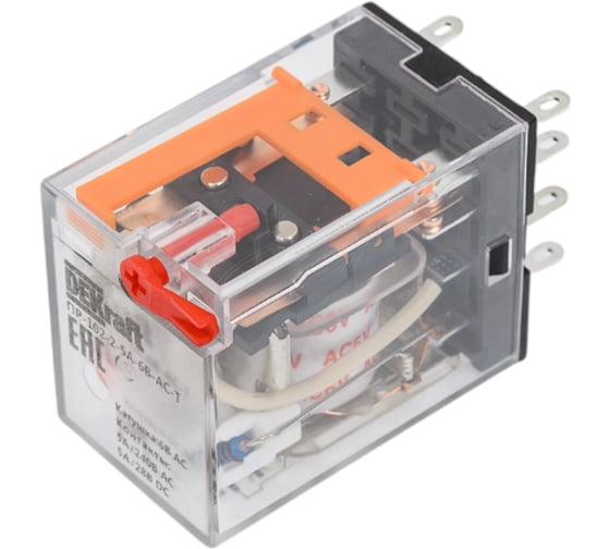 Промежуточное реле DEKraft 2-контактное, с led инд. и test функ. 5а 6в ac пр-102 23851DEK 1