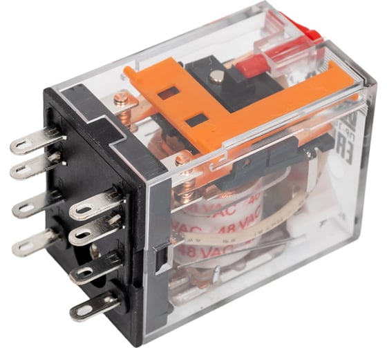 Промежуточное реле DEKraft 2-контактное, с led инд. и test функ. 5а 48в ac пр-102 23859DEK