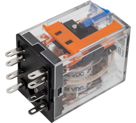 Промежуточное реле DEKraft 2-контактное, с led инд. и test функ. 5а 24в dc пр-102 23839DEK