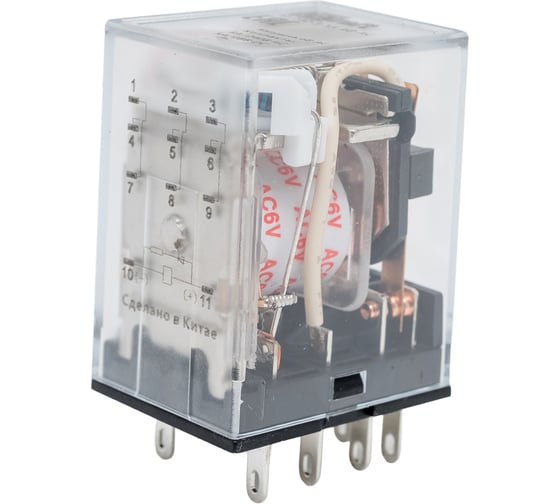 Промежуточное реле DEKraft 3-контактное, с led инд. 5а 6в ac пр-102 23876DEK