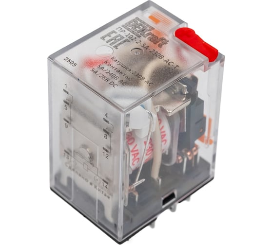 Промежуточное реле DEKraft 2-контактное, с led инд. и test функ. 5а 230в ac пр-102 23865DEK