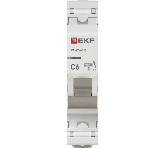 Автоматический выключатель EKF 1P 6А (C) 6кА ВА 47-63N PROxima M636106C