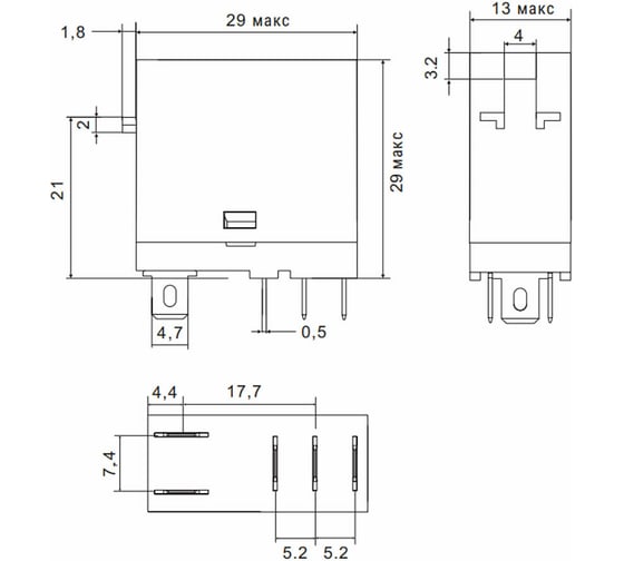 Реле Shenler 1c 12v dc + светодиод + диод RFT1CO012LD