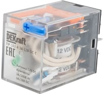 Промежуточное реле DEKraft 4 контакта, с led индикацией и test функцией, 3а, 12в dc, пр-102 23803DEK