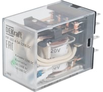 Промежуточное реле DEKraft 4 контакта, с led индикацией, 5а, 220в dc, пр-102 23892DEK