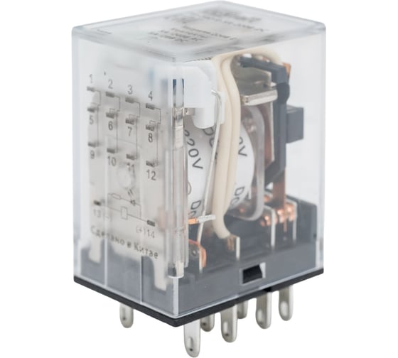 Промежуточное реле DEKraft 4 контакта, с led индикацией, 5а, 220в dc, пр-102 23892DEK