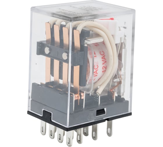 Промежуточное реле DEKraft 4 контакта, с led индикацией, 5а, 12в ac, пр-102 23894DEK
