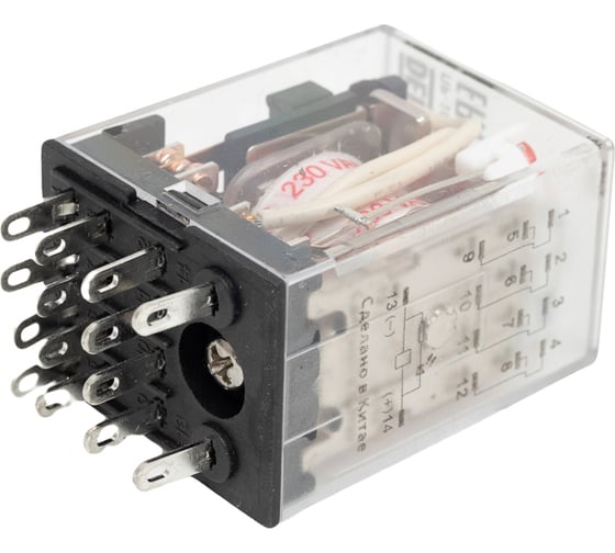 Промежуточное реле DEKraft 4 контакта, с led индикацией, 5а, 230в ac, пр-102 23900DEK