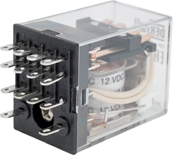 Промежуточное реле DEKraft 4 контакта, с led индикацией, 5а, 12в dc, пр-102 23886DEK