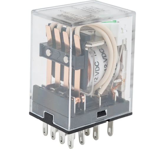 Промежуточное реле DEKraft 4 контакта, с led индикацией, 5а, 12в dc, пр-102 23886DEK