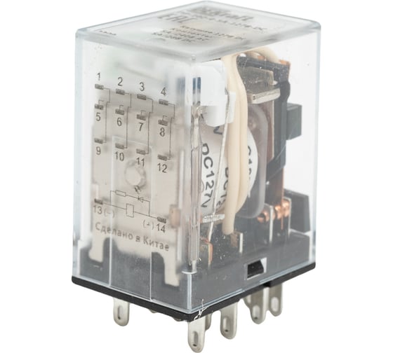 Промежуточное реле DEKraft 4 контакта, с led индикацией, 5а, 127в dc, пр-102 23891DEK