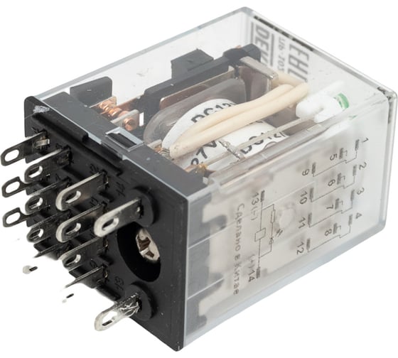 Промежуточное реле DEKraft 4 контакта, с led индикацией, 5а, 127в dc, пр-102 23891DEK