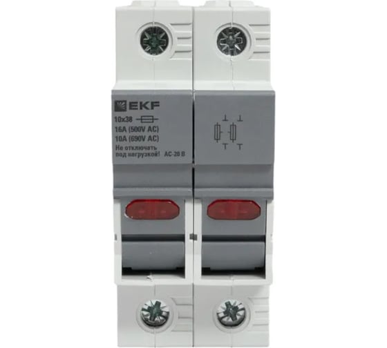 Предохранитель-разъединитель EKF DF 10x38 2Р тип ПВЦ df102-e