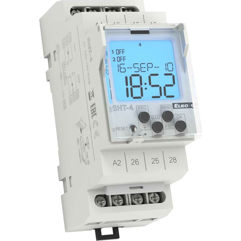 Цифровой коммутирующий таймер ELKO EP SHT4 с астропрограммой, AC 230V