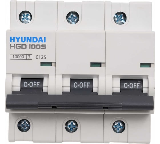 Автоматический выключатель Hyundai HGD100S 3PMCS0000C 00125 3п, 125А, 10kA, хар-ка C 13.04.001121