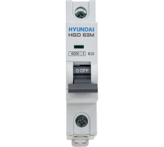Автоматический выключатель Hyundai HGD63-M 1PMBS0000C 00010 1п, 10А, 6kA, хар-ка B 13.04.000855 1