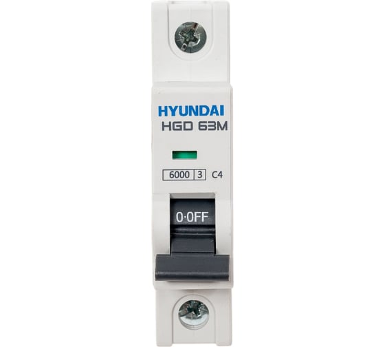 Автоматический выключатель Hyundai HGD63-M 1PMCS0000C 00004 1п, 4А, 6kA, хар-ка C 13.04.000861 1