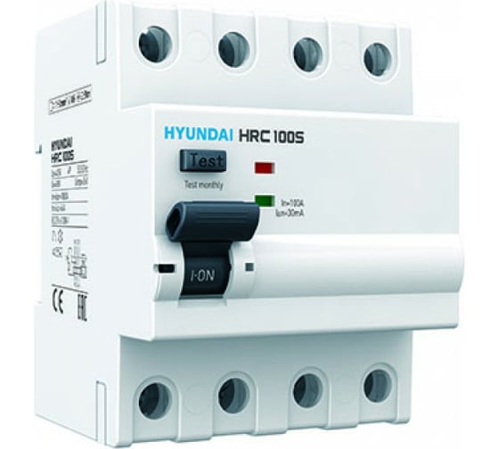 Устройство защитного отключения Hyundai HRC100S 4PG4S0000C 00100F 4п, 100A, 30mA 13.05.000066