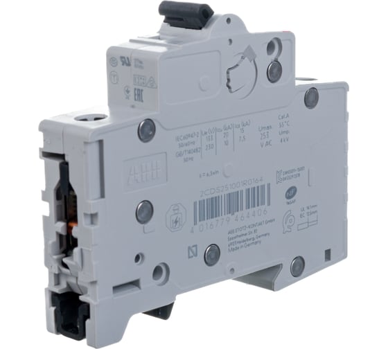 Автоматический модульный выключатель ABB 1п C S201 6кА 16А 2CDS251001R0164